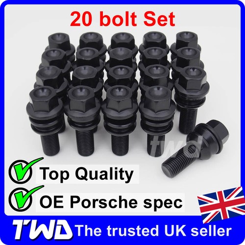 20x black wheel bolts - 20x,